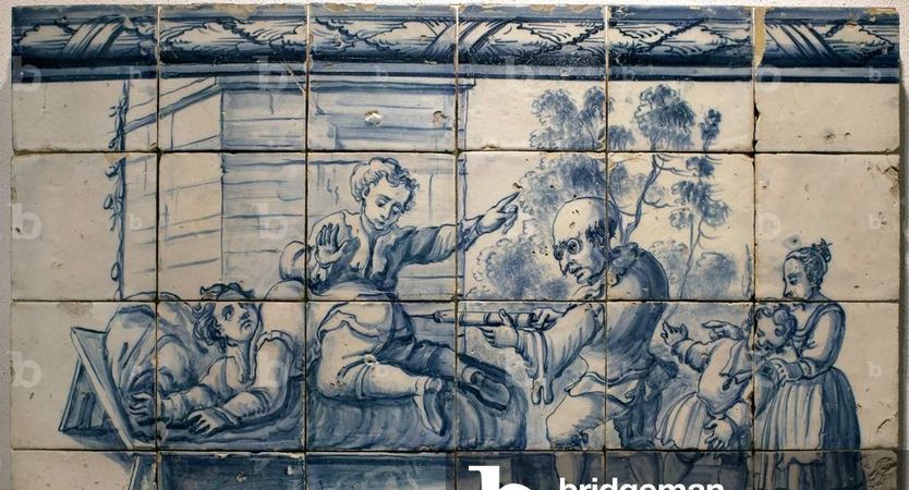 Profissão da Cristaleira retratada em azulejos. Museu Nacional do Azulejo. Profissão da Cristaleira retratada em azulejos. Museu Nacional do Azulejo.