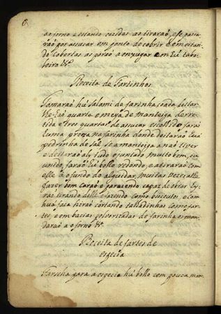 Receita de Fartinhos, caderno de receitas do convento das Salésias, entre 1784 e 1897, Torre do Tombo