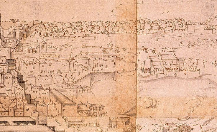 Vista panorâmica de Lisboa. Pormenor Campo de Santa Clara. Séc. XVI, Biblioteca da Universidade de Leiden.
