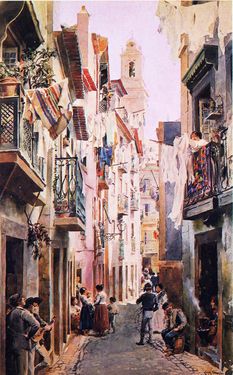 Rua de S. Miguel em Alfama. Gameiro, Roque. 1910-1920. Lisboa Velha, estampa 89. Museu de Lisboa. Rua de S. Miguel em Alfama. Gameiro, Roque. 1910-1920. Lisboa Velha, estampa 89. Museu de Lisboa.