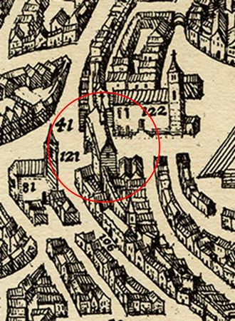 Georg Braun e Frans Hogenberg, “Olissipo quae nunc Lisboa…”, Civitates orbis terrarum (pub. em Colónia, c. 1598 com base em desenho de c. 1565)
