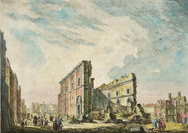1775 São Paulo, Ruinas da Igreja de S. Paulo após o Terramoto de 1755 -Jacques Philippe Le Bas, 1757